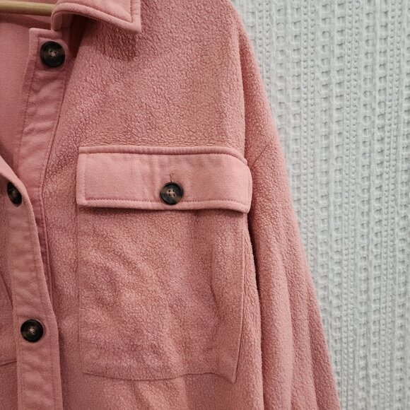 Wild Fable Cozy Oversized Shacket in Pink Women's Size Medium - Picture 8 of 13